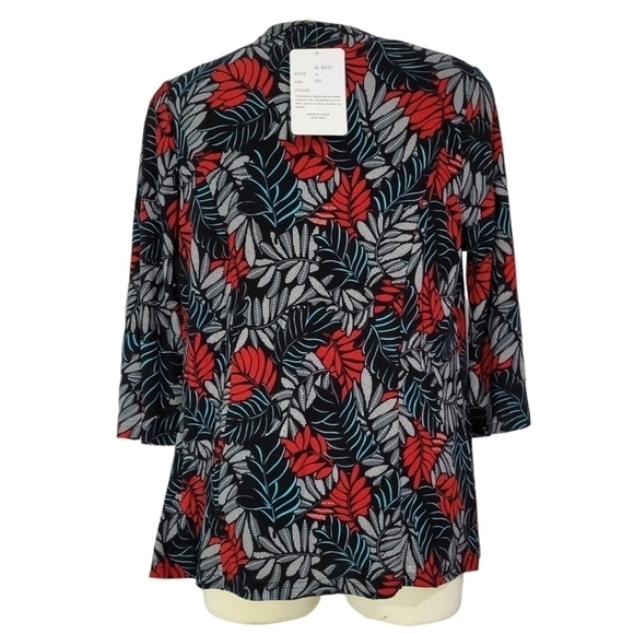 Fiori Black/Grey/Red Two-Piece Cardigan & Tank Size Sm - Picture 4 of 12